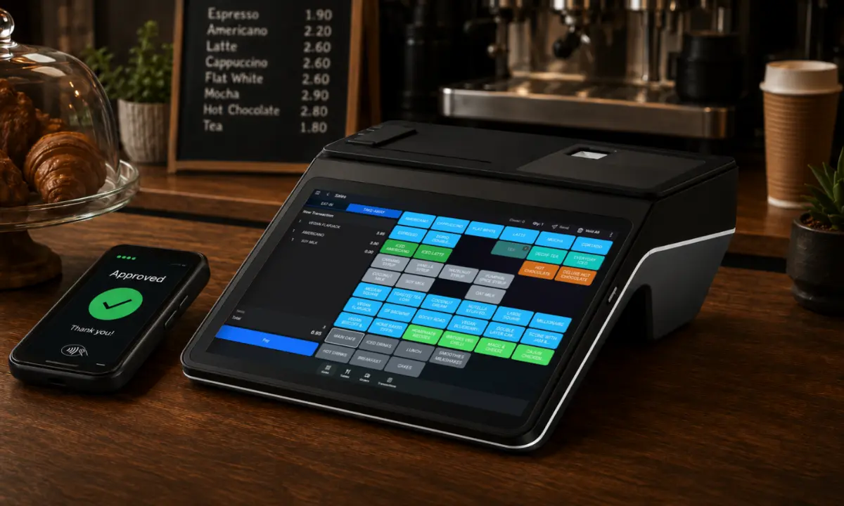 RST EPOS terminal and card reader installed on a counter